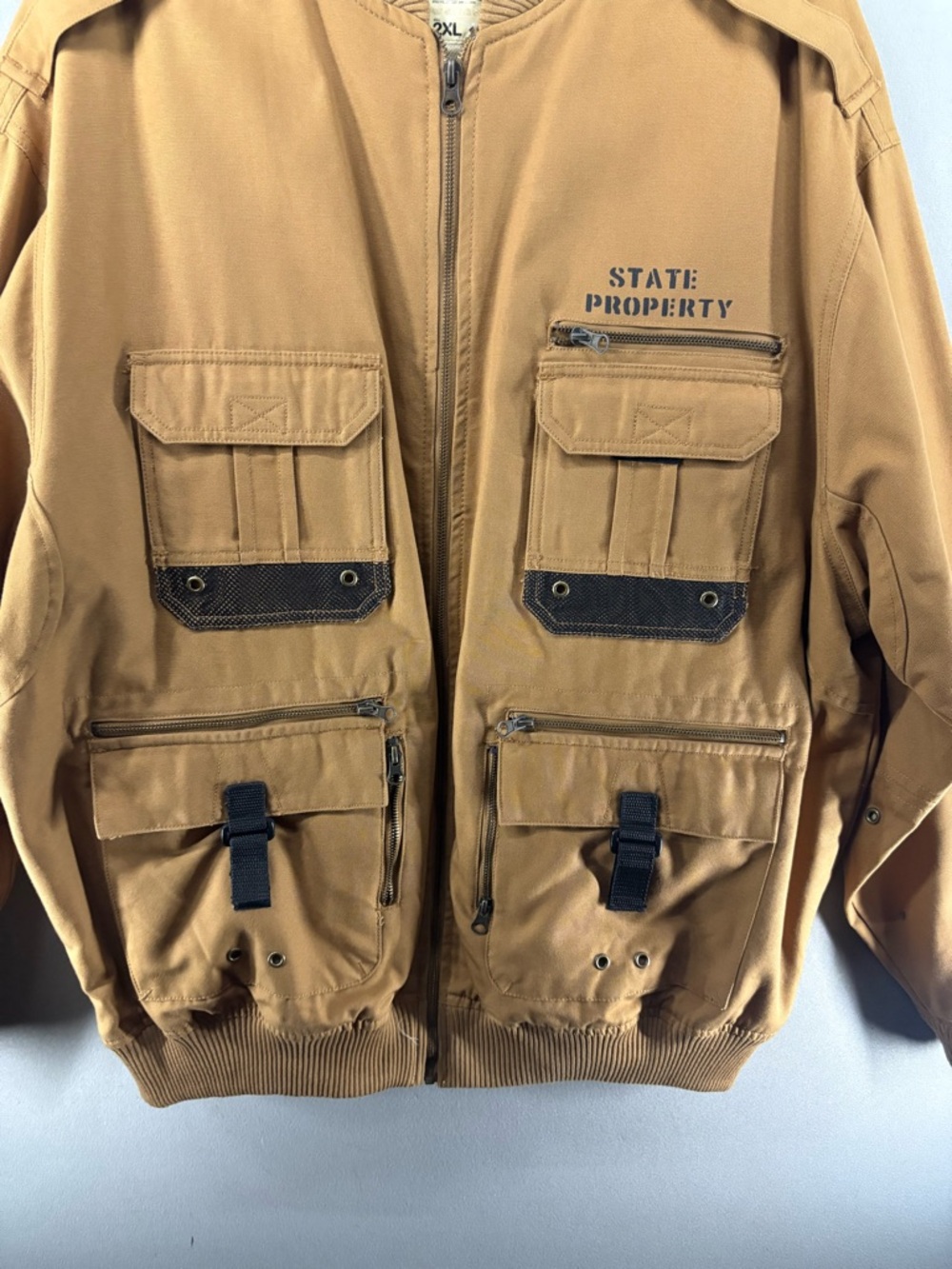 State Property Rocawear Men Retro Jacket Tactical Fishing Cotton Size 2XL Lined - Picture 2 of 10